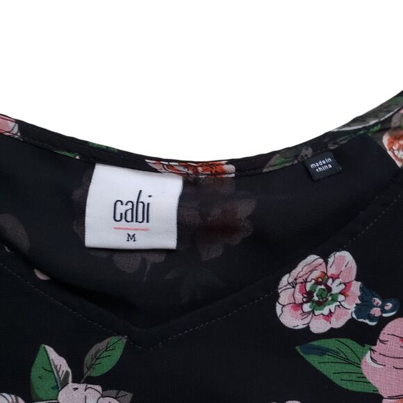 Cabi Blouse Womens Medium Garden Floral 3/4 Sleeve Sheer - Picture 4 of 11